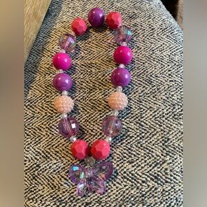 Baby Beaded Teething Necklace with Butterfly Pendant